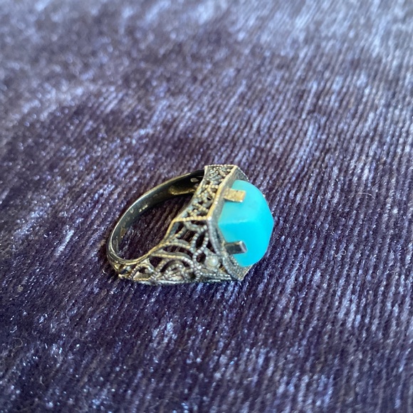 Vintage Turquoise and Silver Ring - Picture 5 of 6